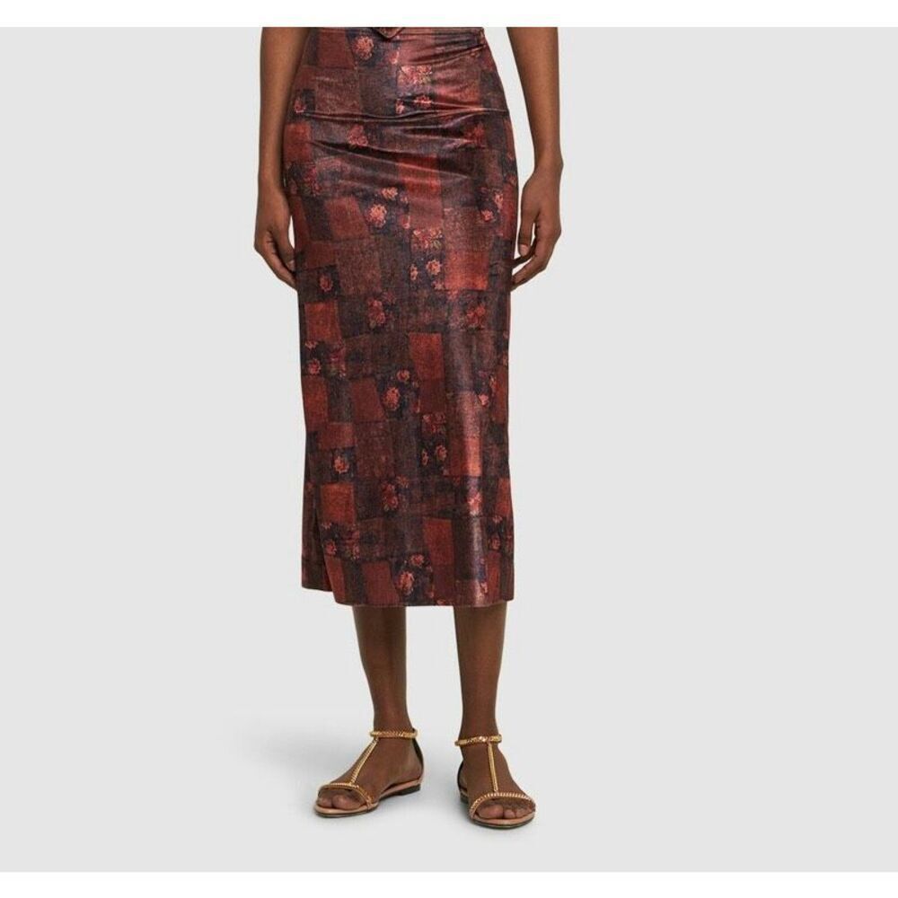 New WEWOREWHAT Printed Stretch Jersey Maxi Skirt Size XS